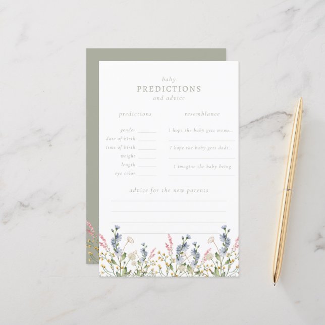 Lámina Bebé en juego de predicciones para bebé en flor si (Anverso/Reverso In Situ)