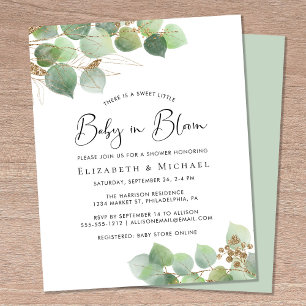 Lámina Bebé en sangre Eucalyptus Parejas Ducha Invitación