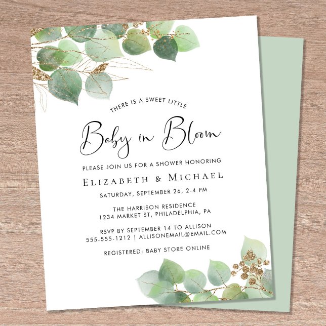 Lámina Bebé en sangre Eucalyptus Parejas Ducha Invitación (Subido por el creador)