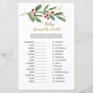 Lámina Bebé en torno al juego mundial Foliage Verde y Oro