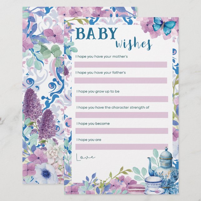 Lámina Bebé está preparando Bebé desea Juegos de Baby Sho (Anverso / Reverso)