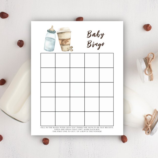 Lámina Bebé está preparando café Bebé ducha bingo (Subido por el creador)