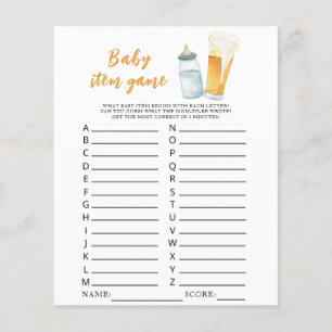 Lámina Bebé está preparando cerveza ducha bebé Juego de a