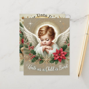Lámina Bebé festivo Jesús Biblia Verse Papel de cuadernil