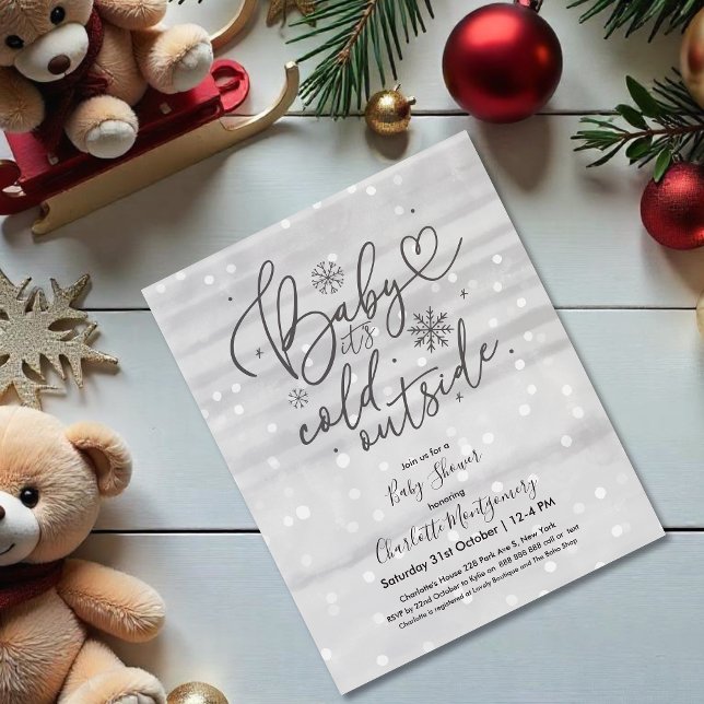 Lámina Bebé, frío fuera de la invitación a Baby Shower gr (Subido por el creador)