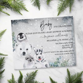 Lámina Bebé, frío fuera del invierno de la ducha de anima