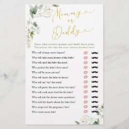 Lámina Bebé geométrico verde en mamá o papá en flor