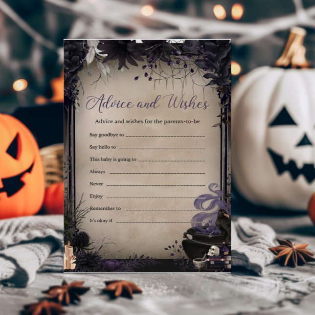Lámina Bebé gótico está preparando consejos y deseos (A Baby is Brewing Baby Shower Advice and Wishes Game)