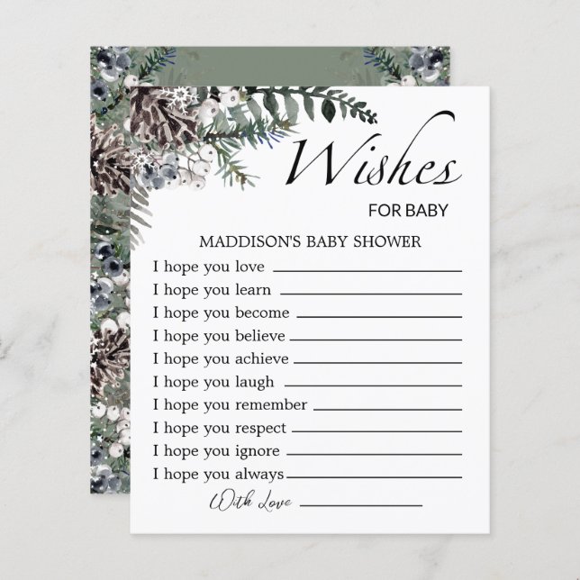 Lámina Bebé, hace frío afuera deseando un bebé (Anverso / Reverso)