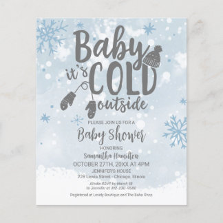 Lámina Bebé, hace frío fuera de la invitación de Baby Sho