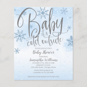 Lámina Bebé, hace frío fuera de la invitación de Baby Sho