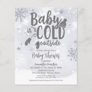 Lámina Bebé, hace frío fuera de la invitación de Baby Sho