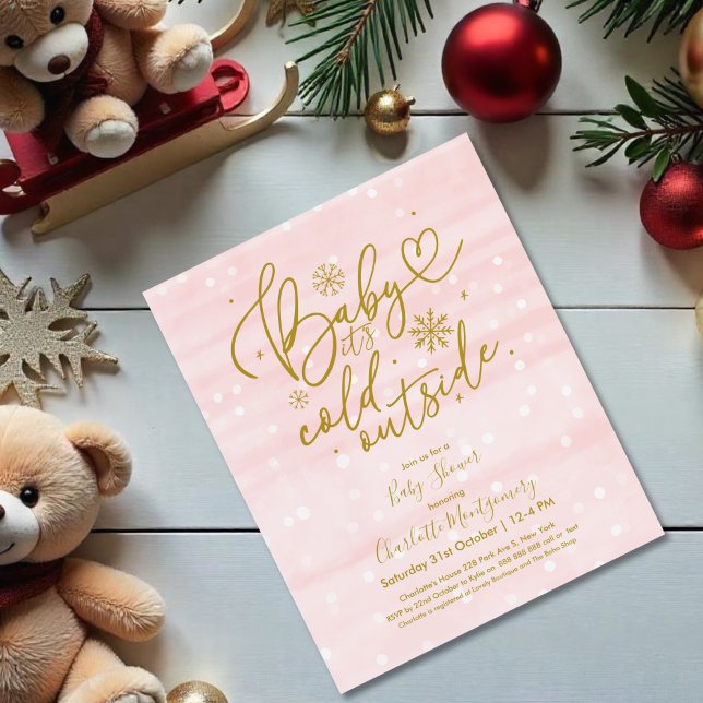 Lámina Bebé, hace frío fuera de la invitación de Baby Sho (Subido por el creador)