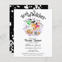 Bebe las brujas Bridal Shower Budget Invitaciones