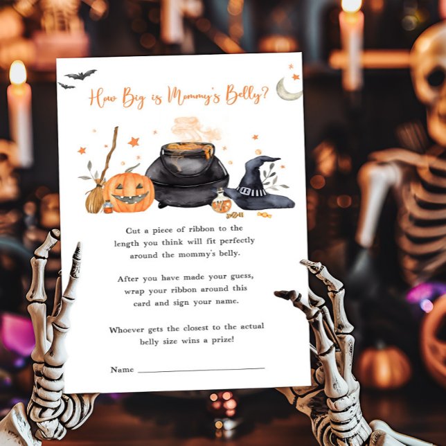 Lámina Bebé naranja prepara qué tan grande es el juego de (Baby is Brewing Baby Shower How Big is Mommys Belly Game)