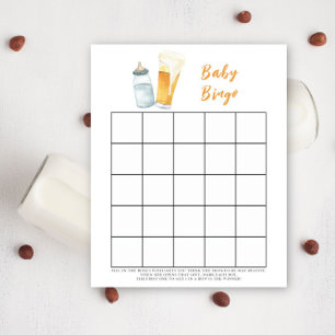 Lámina Bebé prepara cerveza Bebé ducha bingo