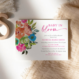 Lámina Bebé presupuestal en Baby Shower, Chica floral ros