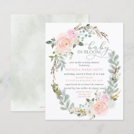 Lámina Bebé presupuestal en Baby Shower, Chica floral ros