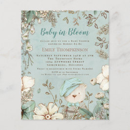Lámina Bebé presupuestal en Bloom Bear Boy Invitación de 