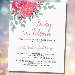 Lámina Bebé presupuestal en la invitación a Baby Shower f