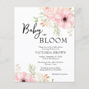 Lámina Bebé presupuestal en la invitación de Baby Shower 