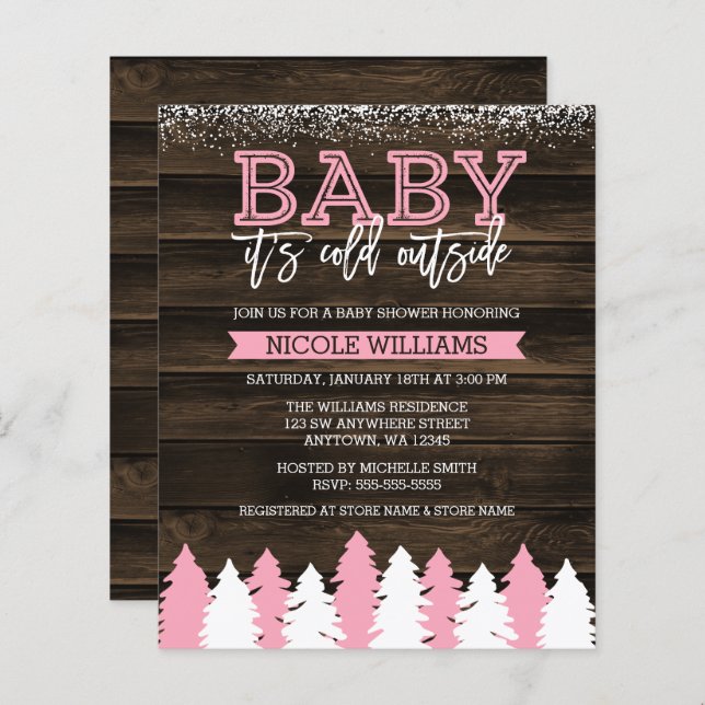 Lámina Bebé presupuestal frío fuera de la ducha de nevada (Anverso / Reverso)