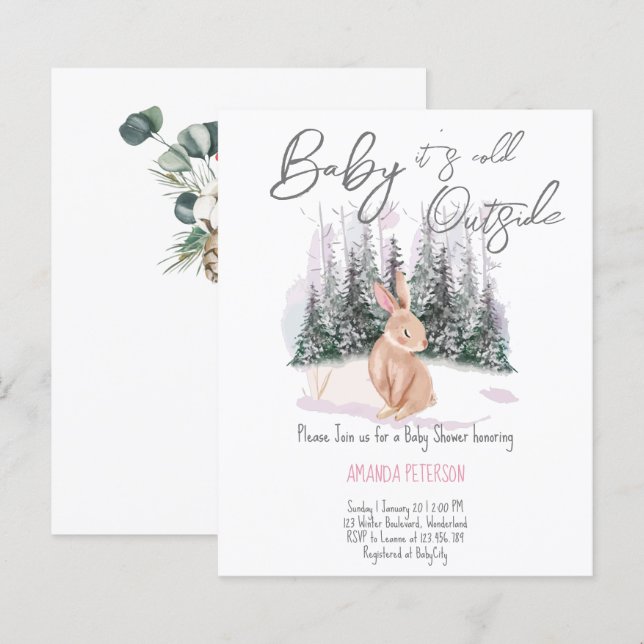 Lámina Bebé presupuestal hace frío fuera de la ducha de b (Anverso / Reverso)