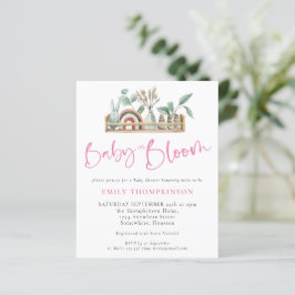 Lámina Bebé Presupuestario En Bloom Boho Bebé Invitación