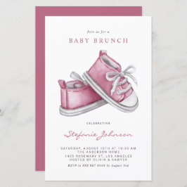 Lámina Bebé rosa zapatillas es una invitación de brunch p