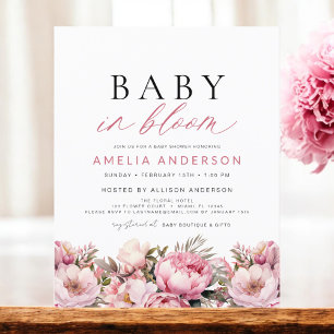 Lámina Bebé rosado en Bloom Baby Shower Elegante
