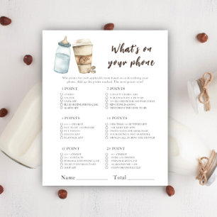 Lámina Bebé shower de café - Juego de Qué Hay en Tu Teléf