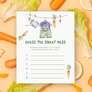 Lámina Bebé shower veggie - Adivina el juego del dulce de
