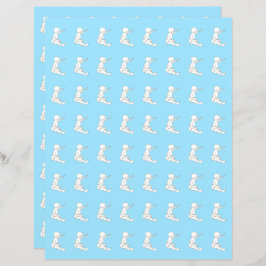 Lámina Bebé sosteniendo martillo, papel de libro de raspo