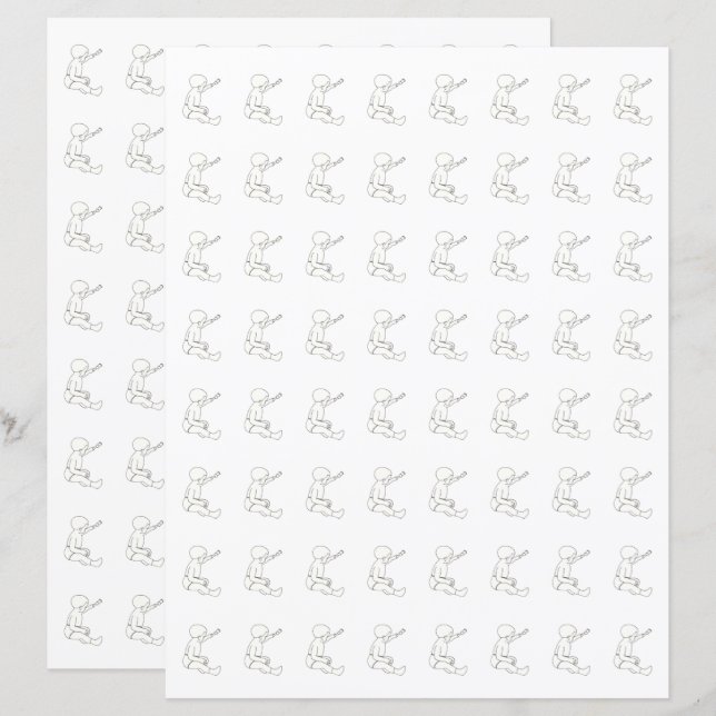 Lámina Bebé sosteniendo martillo, papel de scrapbook (Anverso / Reverso)