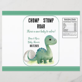 Lámina Bebé Verde Dinosaurio Chomp Stomp Roar Chip Bag