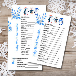 Lámina Bebé Word Juego de escramble invierno oso polar pi