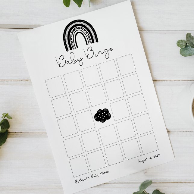 Lámina Beber de arcoiris blanco negro moderno simpleBingo (Subido por el creador)