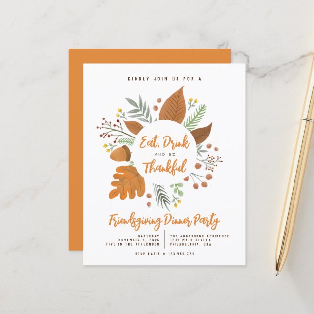 Lámina Beber para ser agradecido Fiesta de la cena amisto (Anverso/Reverso In Situ)