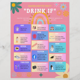 Lámina Bebida de Bachelorette de estilo Retro 70 si es ju