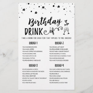 Lámina Bebida de cumpleaños SI juego de fiesta de cumplea