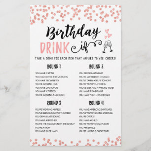 Lámina Bebida de cumpleaños SI juego de fiesta de cumplea