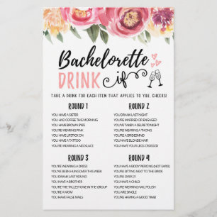 Lámina BEBIDA Editable SI Bachelorette, juego de Fiesta H