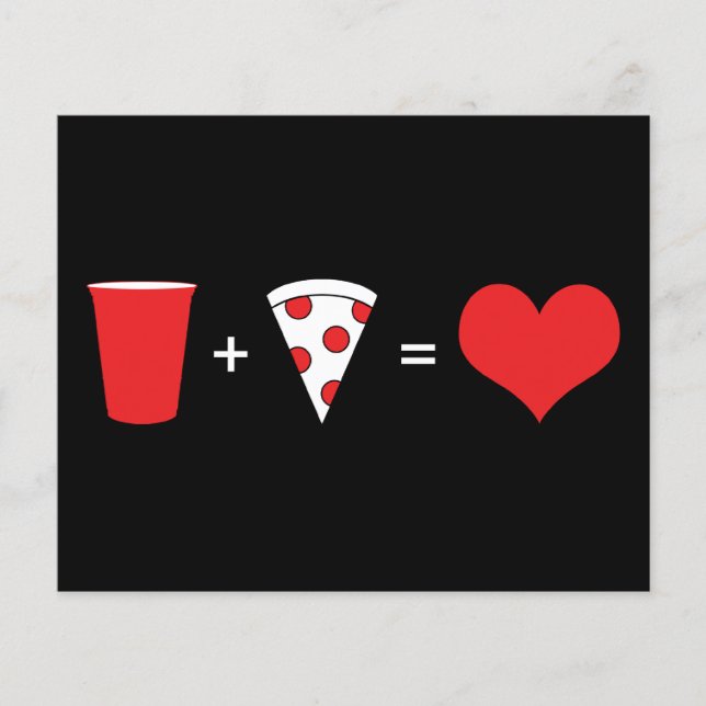 Lámina bebidas + pizza = amor (Anverso)