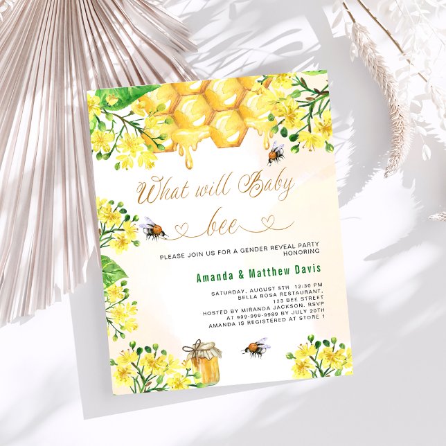 Lámina Bee Baby ducha amarillo presupuesto género revelar (Subido por el creador)