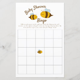 Lámina Bee Baby Shower Bingo Fiesta Game Cute