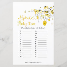 Lámina Bee Baby Shower Game - juego de artículos para beb