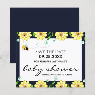 Lámina Bee Baby Shower Guardar la fecha