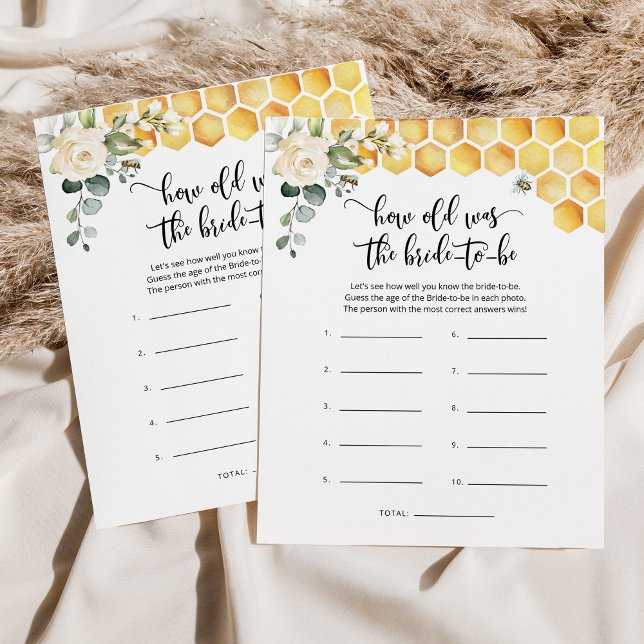 Lámina Bee ¿Cuántos años tenía la novia para el juego de  (Subido por el creador)