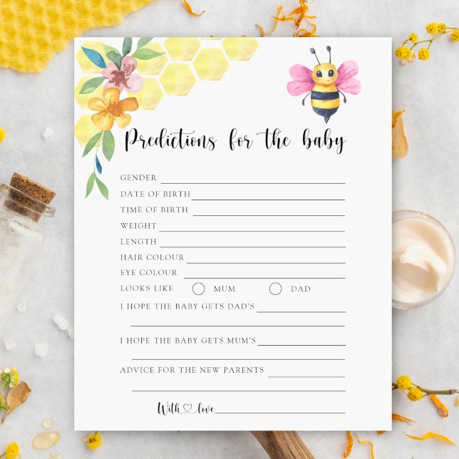 Lámina Bee floral - baby predictions and advice (Subido por el creador)