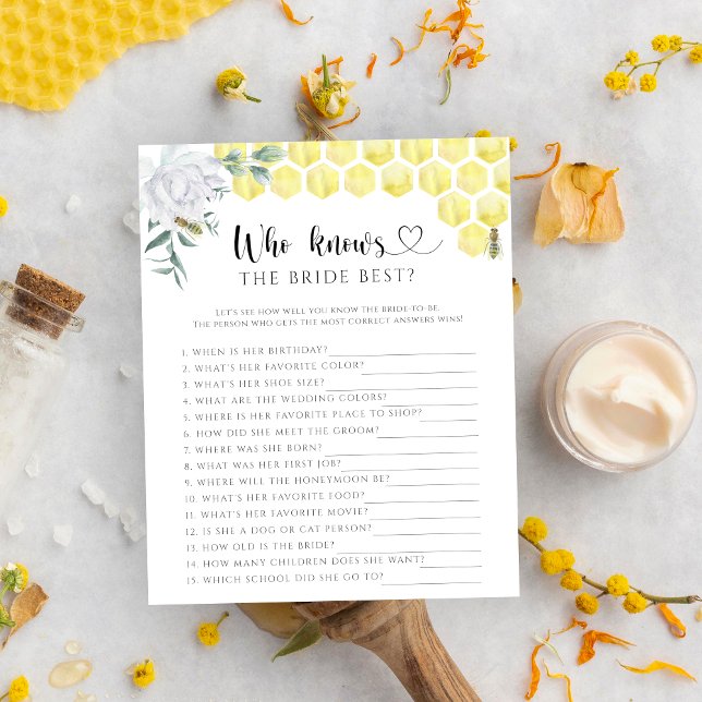 Lámina Bee floral Quien conoce el mejor juego de novias (Subido por el creador)